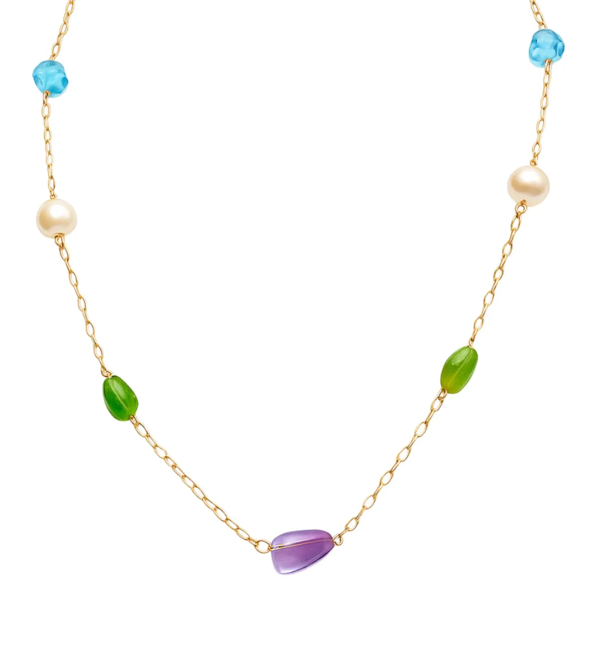 gargantilla de oro 18k con cuarzos de colores 007_13427_00