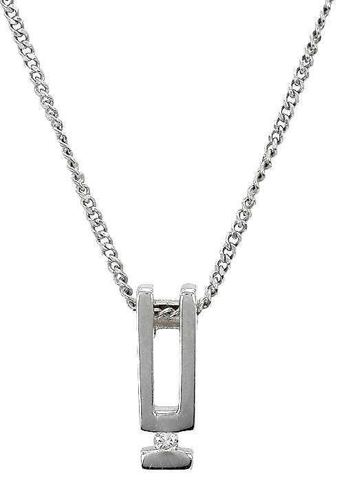 Gargantilla de oro blanco con diamante a precios baratos 065_0001637-CL1