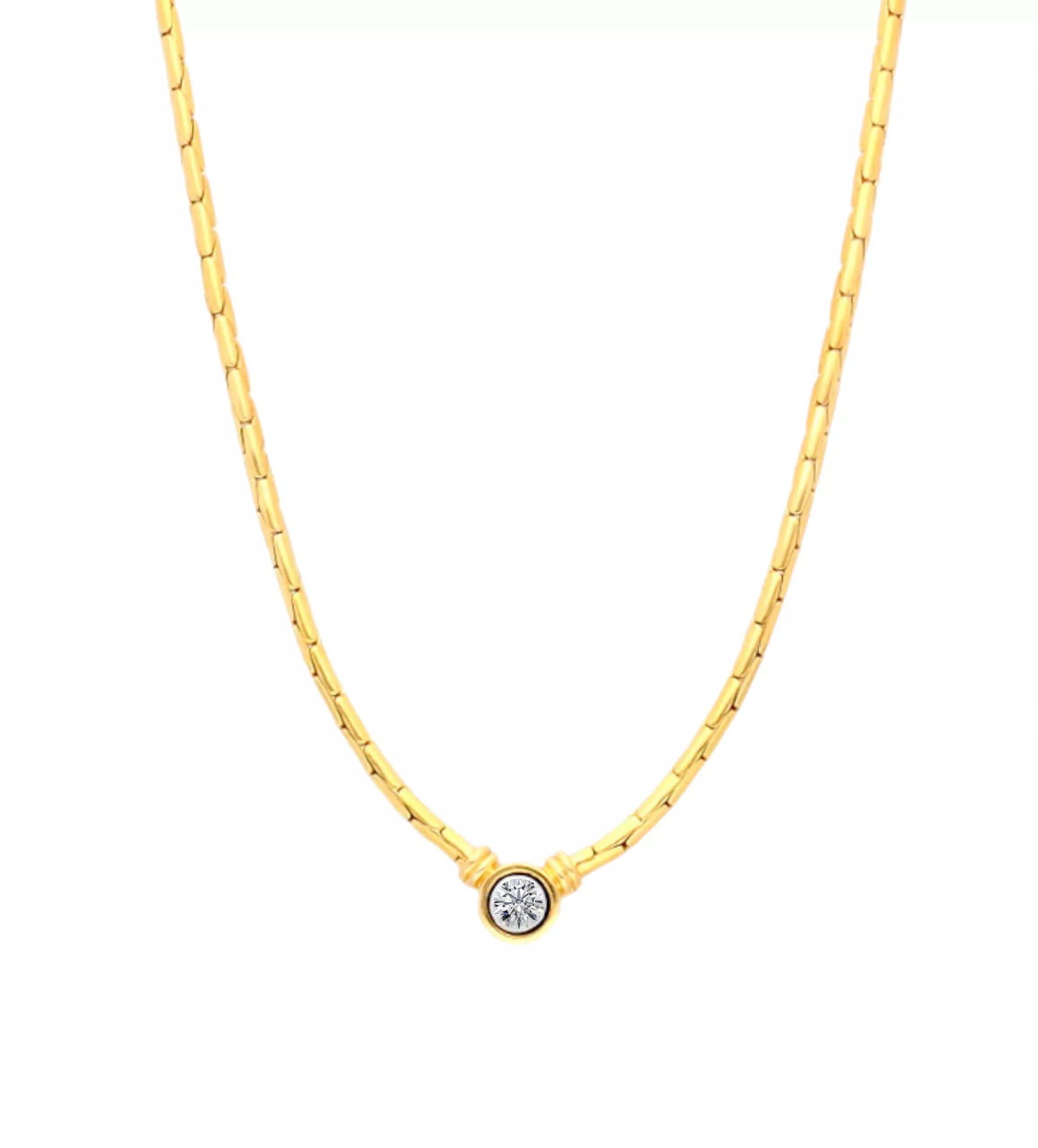 gargantilla de oro amarillo 18ktes con brillante