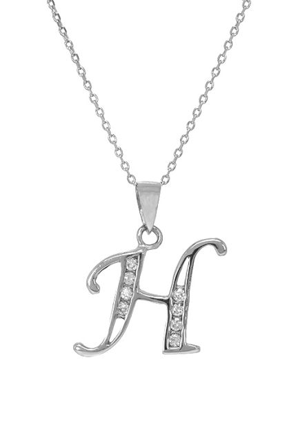 gargantilla de plata inicial H con circonitas vista detallada 022_CON77007-H