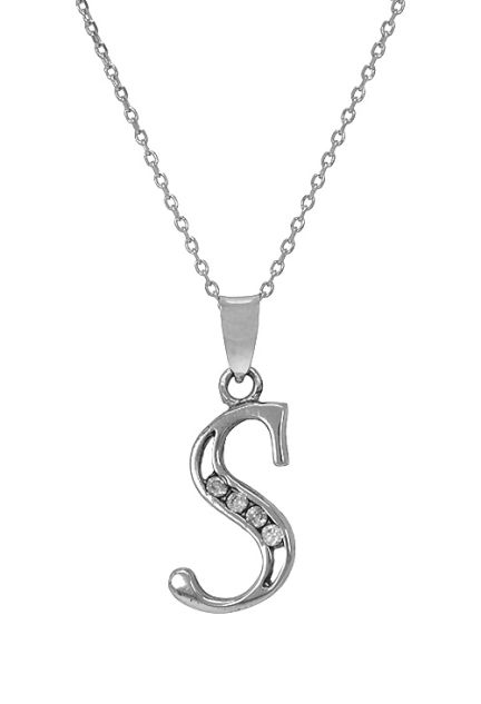 gargantilla de plata inicial S vista motivo 022_CON77007-S