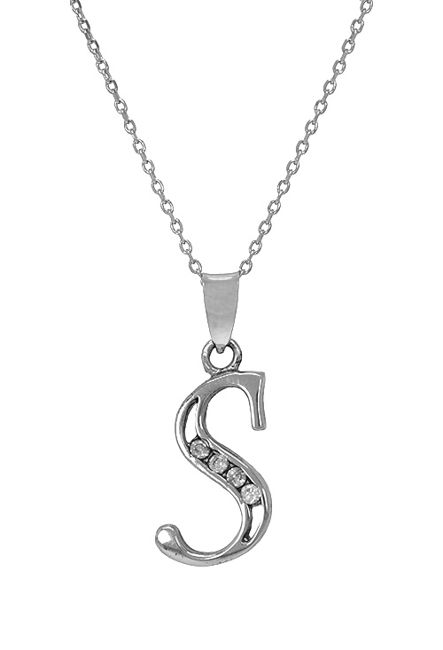 gargantilla de plata inicial S vista motivo 022_CON77007-S