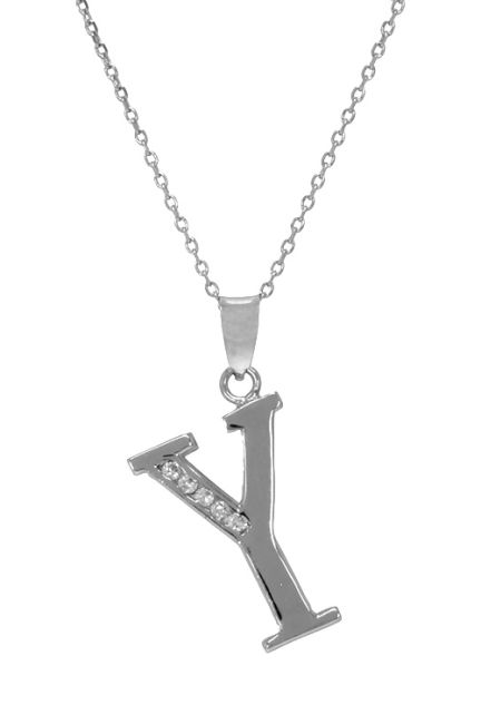 gargantilla de plata inicial Y con circonitas 022_CON77007-Y