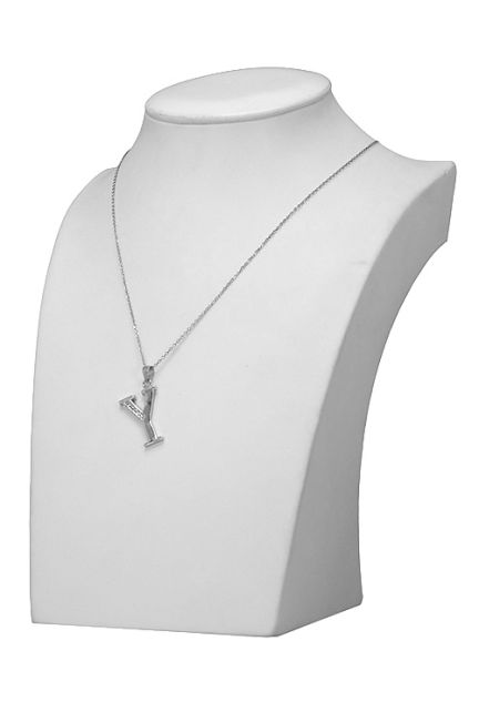 gargantilla de plata motivo inicial Y en expositor 022_CON77007-Y_01