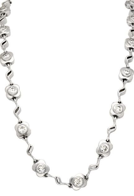 gargantilla de plata y circonitas precio de ocasion foto frontal 132_02122