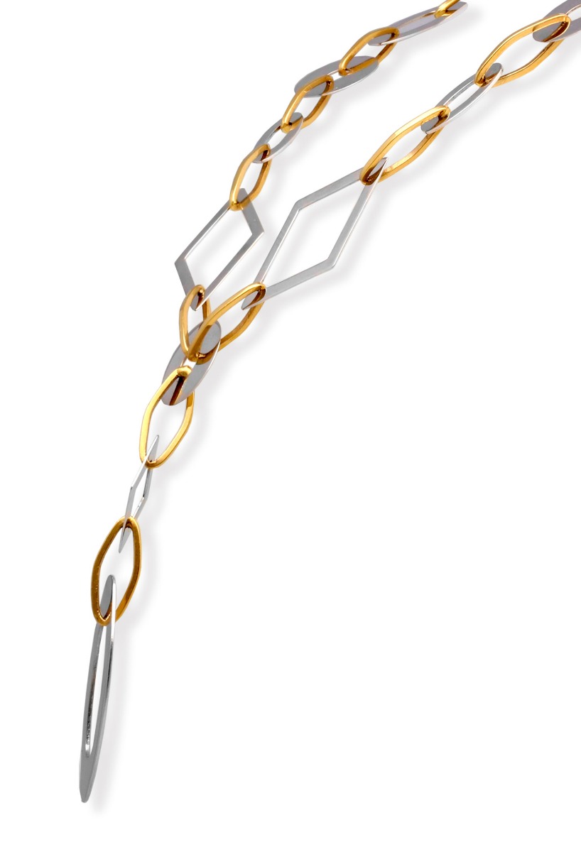 gargantilla oro bicolor 18 ktes toma lateral