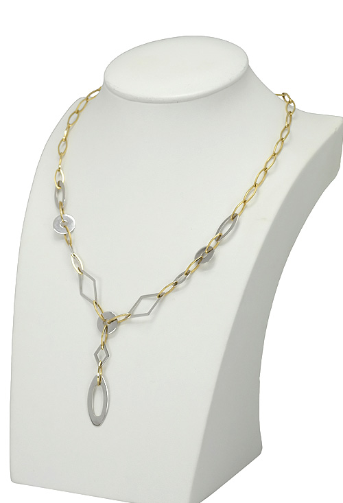 gargantilla oro bicolor 18 ktes toma peto joyeria