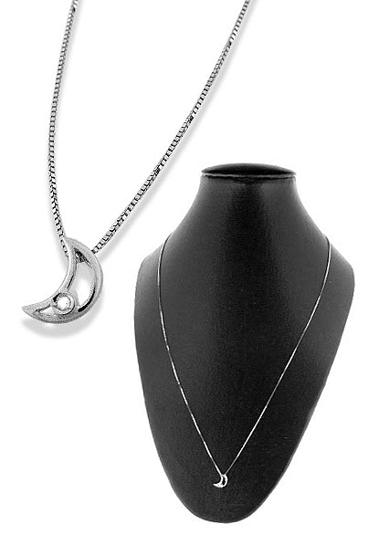 Gargantilla oro blanco con diamante