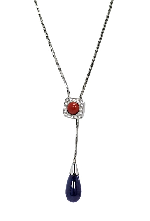 gargantilla oro blanco coral diamantes y onix 133_4862-G