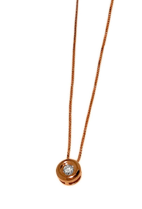 Gargantilla oro rosa con diamante 095_495374