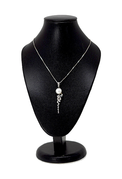 gargantilla para novia oro blanco 18 ktes, diamantes y perla australiana 210_1288 foto 4