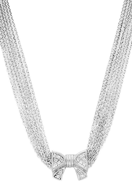 gargantilla plata motivo lazo multicadena precio barato 132_61052-CO