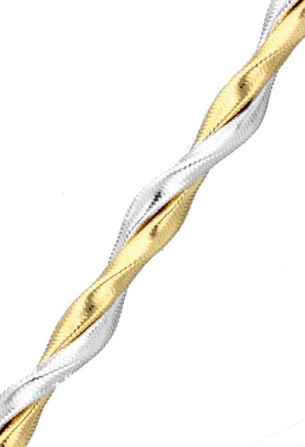 gargantilla plata oportunidad outlet cuerpo textil con baño texturizado de plata en dos colores blanco y amarillo foto detallada