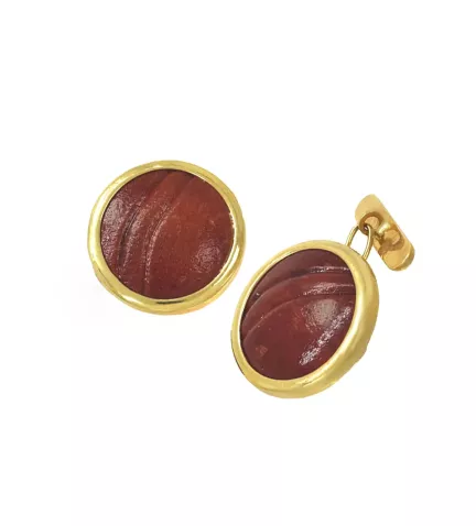 gemelos de oro 18k con piel