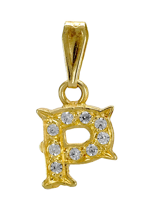 Colgante oro amarillo inicial -P-, circonitas, para mujer - foto 04 - rfcia 002_80245P