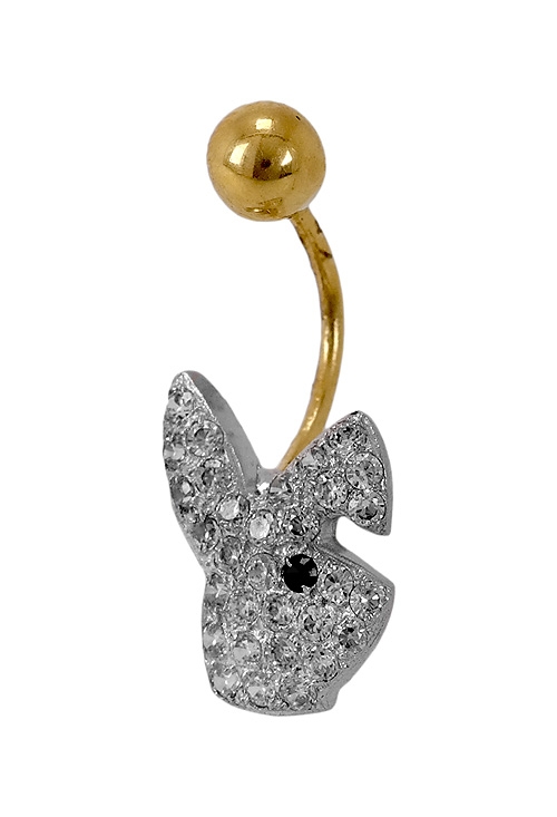 Piercing de oro para ombligo conejito con circonitas venta online a precios baratos 085_0112282