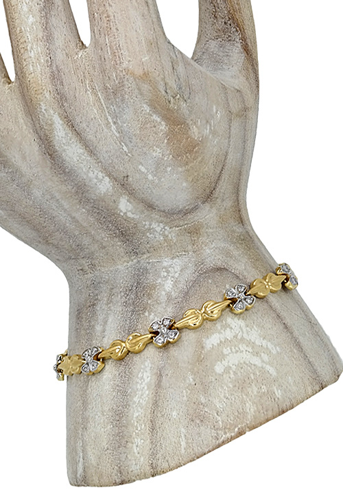 regalos para mujer a precios baratos Pulsera oro bicolor 1 ley 18k con circonita