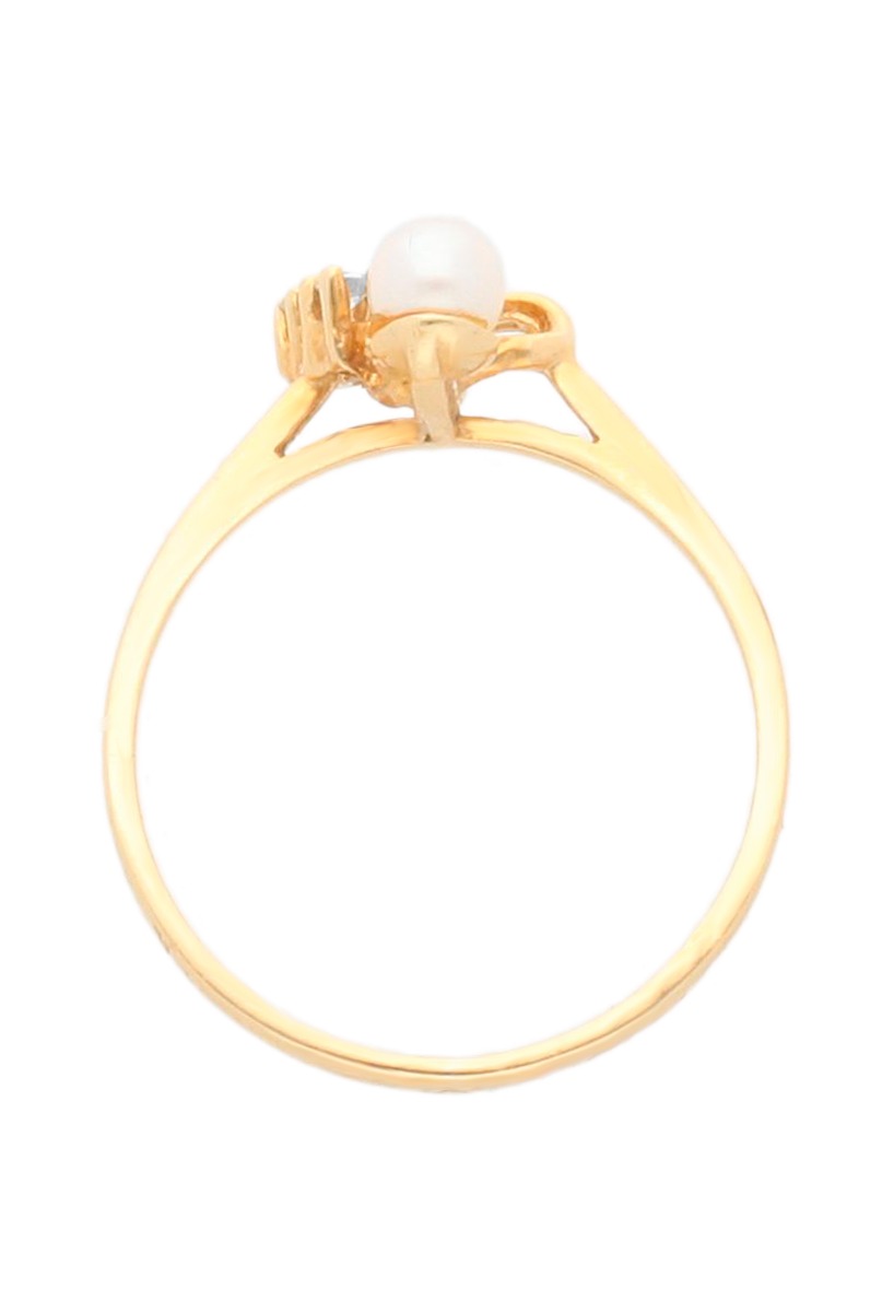juego para primera comunion oro amarillo 18 kilates perla cultivada y diamantes foto anillo toma cenital 036_JB4044_05