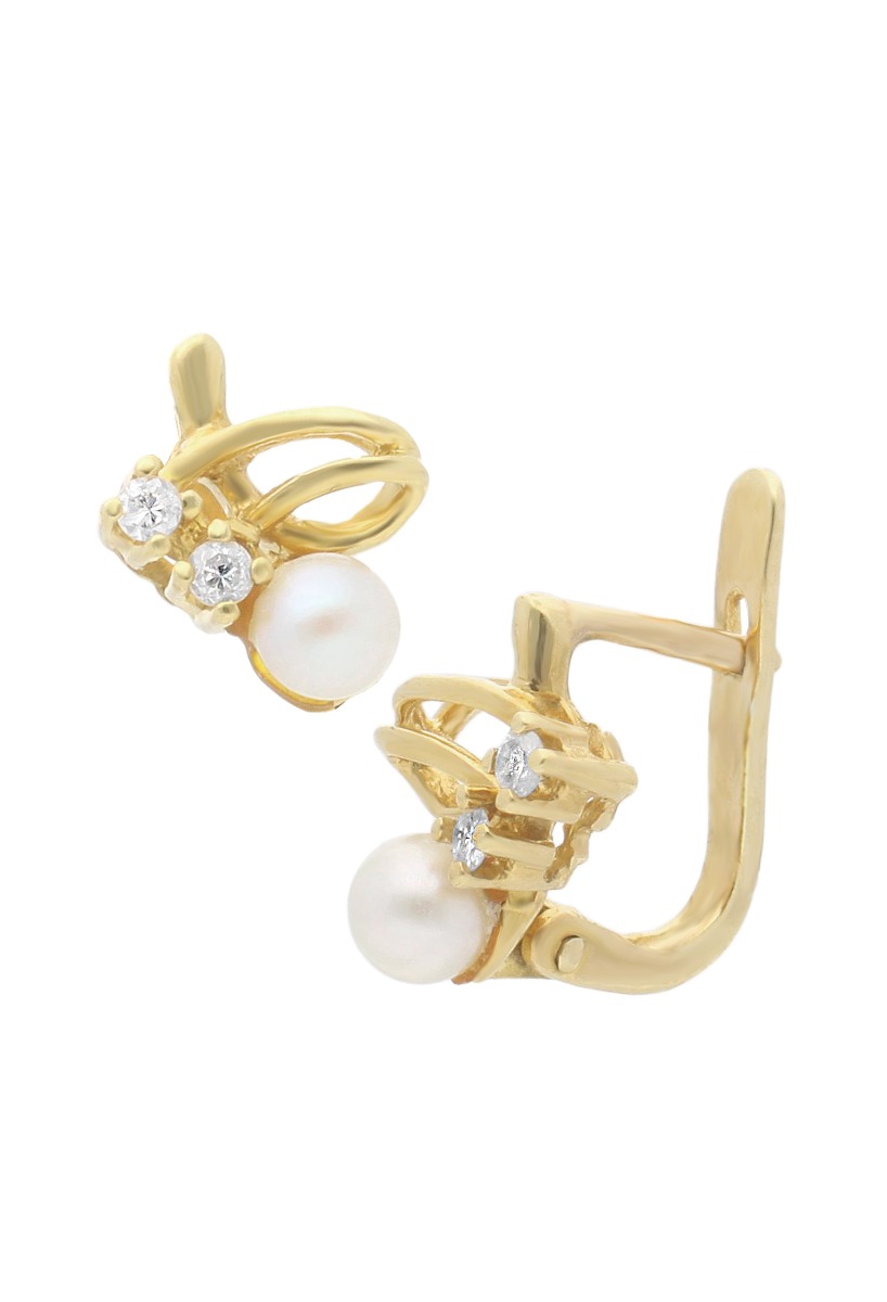 juego para primera comunion oro amarillo 18 kilates perla cultivada y diamantes foto pendientes 036_JB4044_02