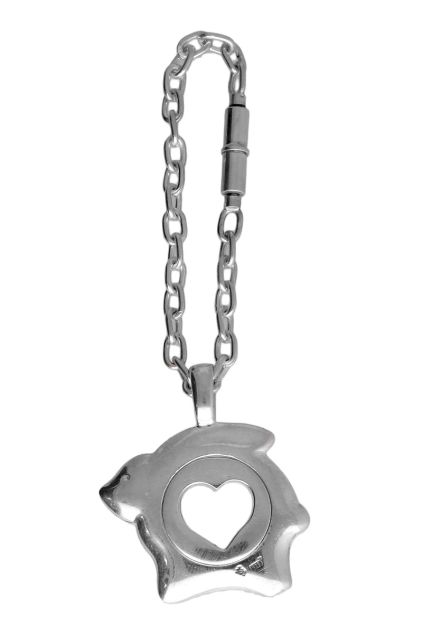 llavero de plata antistress conejo con corazon calado que gira fotografia principal para web el rubi joyeros