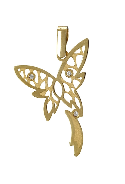 colgante oro amarillo 18 ktes con forma de mariposa 197_0483