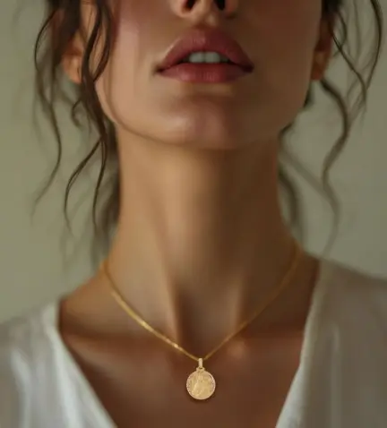 medalla de oro escapulario virgen del carmen sagrado corazon 22 mm. modelo mujer