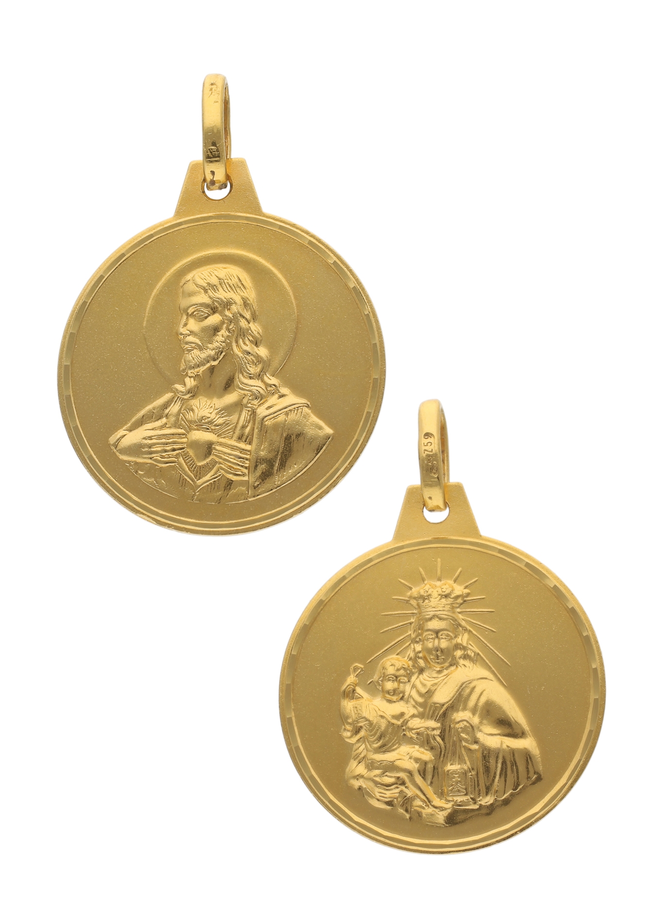 Medalla escapulario Sagrado Corazon y Nuestra Señora del Carmen