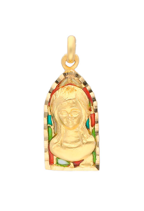 medalla religiosa oro amarillo 18 ktes virgen niña 037-0003
