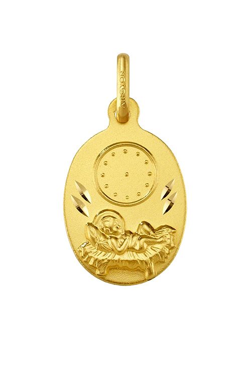 medalla oro para bebe vista frontal