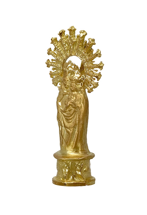 medalla oro amarillo 18 kilates Virgen del Pilar 3D 189_02-500-3 foto oblicua