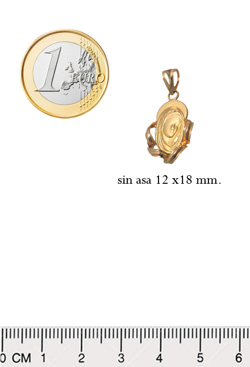 medalla oro 18 kilates virgen niña precio barato joyeria online especial primera comunion toma medidas comparadas