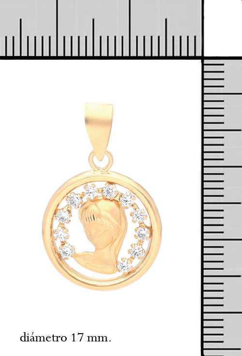 Medalla oro 18K Virgen Niña 042_V6-119-CH-99837
