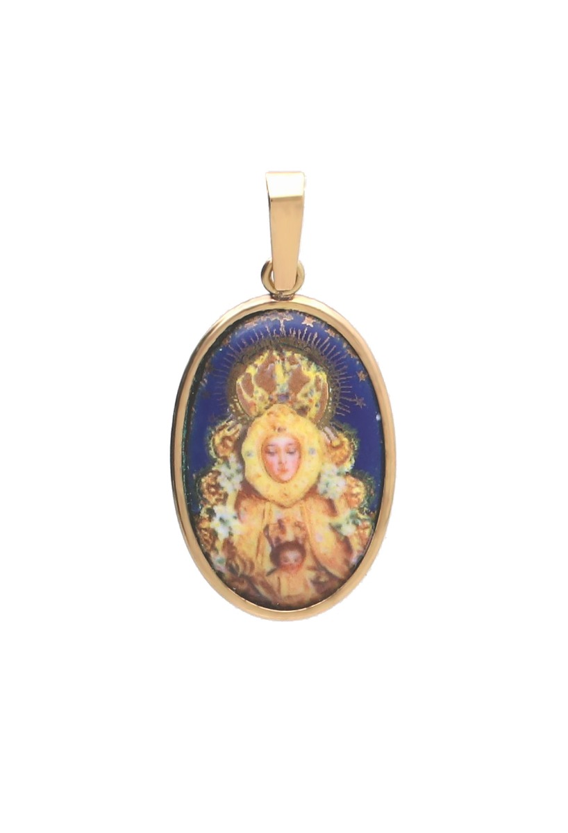medalla oro y esmalte virgen del rocio vista frontal 053_5526-9