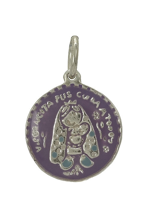 medallas religiosas de plata coleccion porfi tonos morados vista cara principal 240_MP-3E-L_01