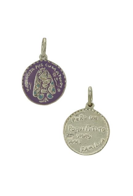 medallas religiosas de plata coleccion porfi tonos morados vista dos caras 240_MP-3E-L