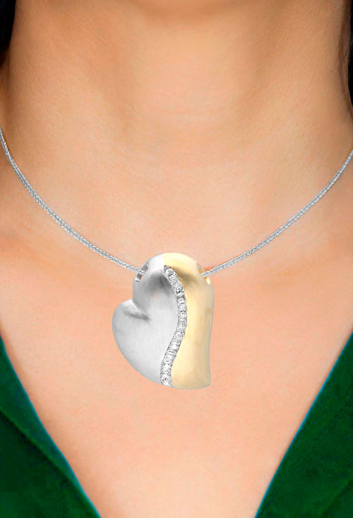 olgante corazon plata bicolor con circones toma modelo 132_71151-CB_02