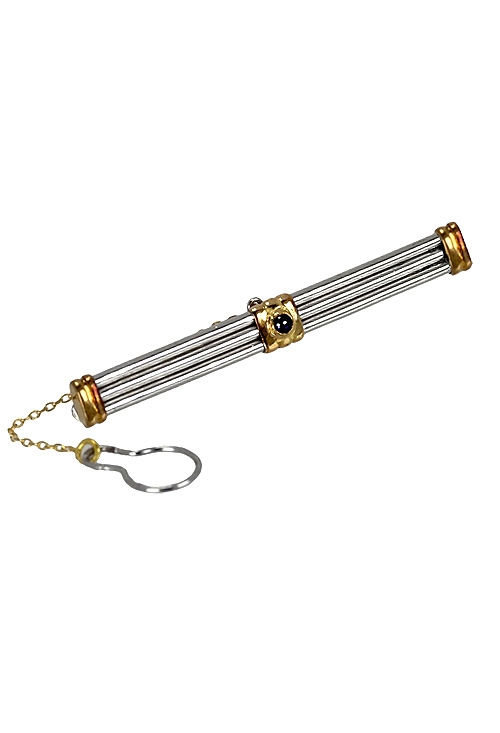 pasador de corbata acero y oro a precio de ocasion 142_0039-7