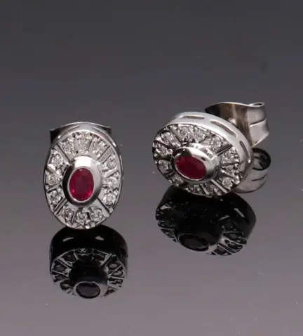 pendiente de oro blanco 18k con rubi y brillantes naturales 192_Z1338R_05 RRSS