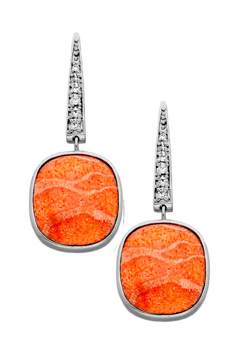 Pendientes largos para mujer en plata con circonitas y esponja de coral a precios baratos 103_NSE737A-5 venta online