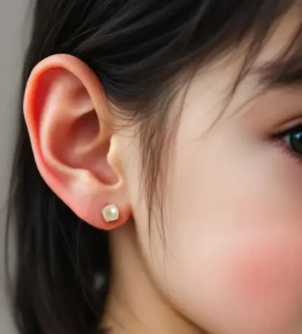 pendientes de bebe o niña plata de ley con perla cultivada