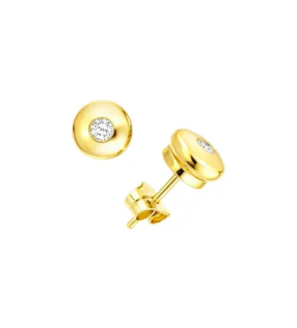 pendientes de oro 18k con brillante chatones 133_3915-P