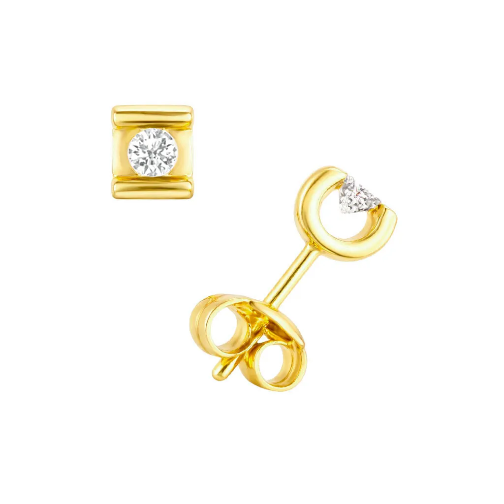 pendientes de oro 18k con brillante engaste a presion 139_58370502