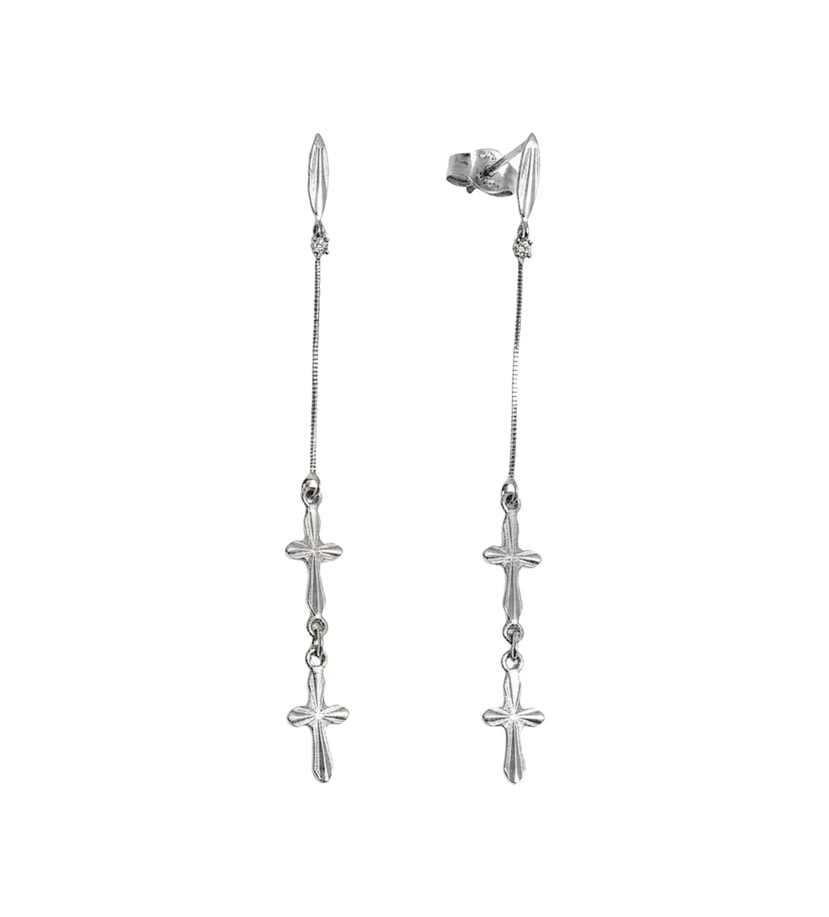 pendientes de oro blanco 18k con cruces 100_C1027 toma principal