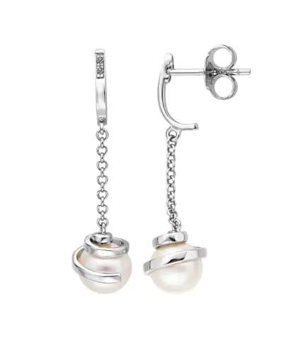 pendientes de oro blanco 18k con diamantes naturales y perlas cultivadas 100_6588E
