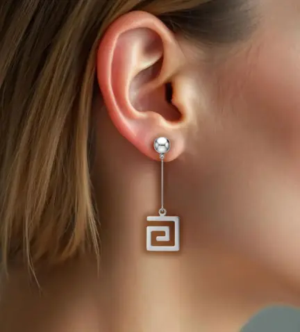 pendientes-de-oro-blanco-18k-espiral-cuadrada-067_P000100038 modelo mujer