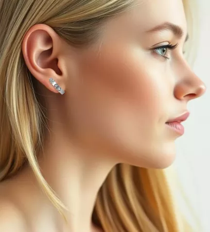 pendientes de oro Damon and Co foto modelo IA