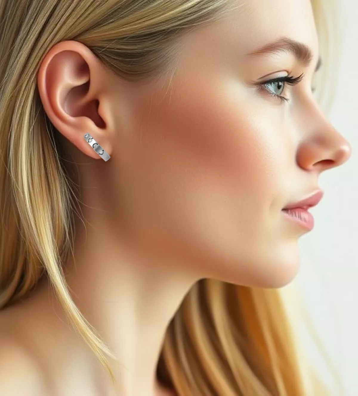 pendientes de oro Damon and Co foto modelo IA