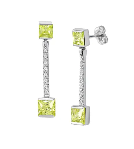 pendientes de oro blancon con circones y olivinas 146_1085-B