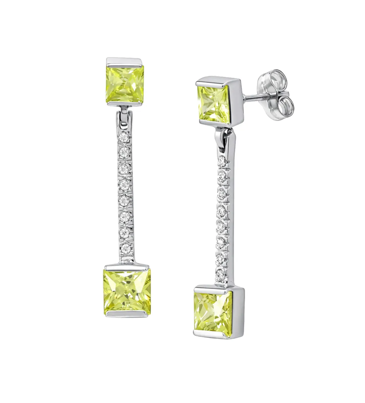 pendientes de oro blancon con circones y olivinas 146_1085-B