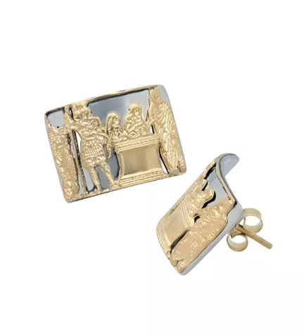 pendientes de oro y acero OFRENDA